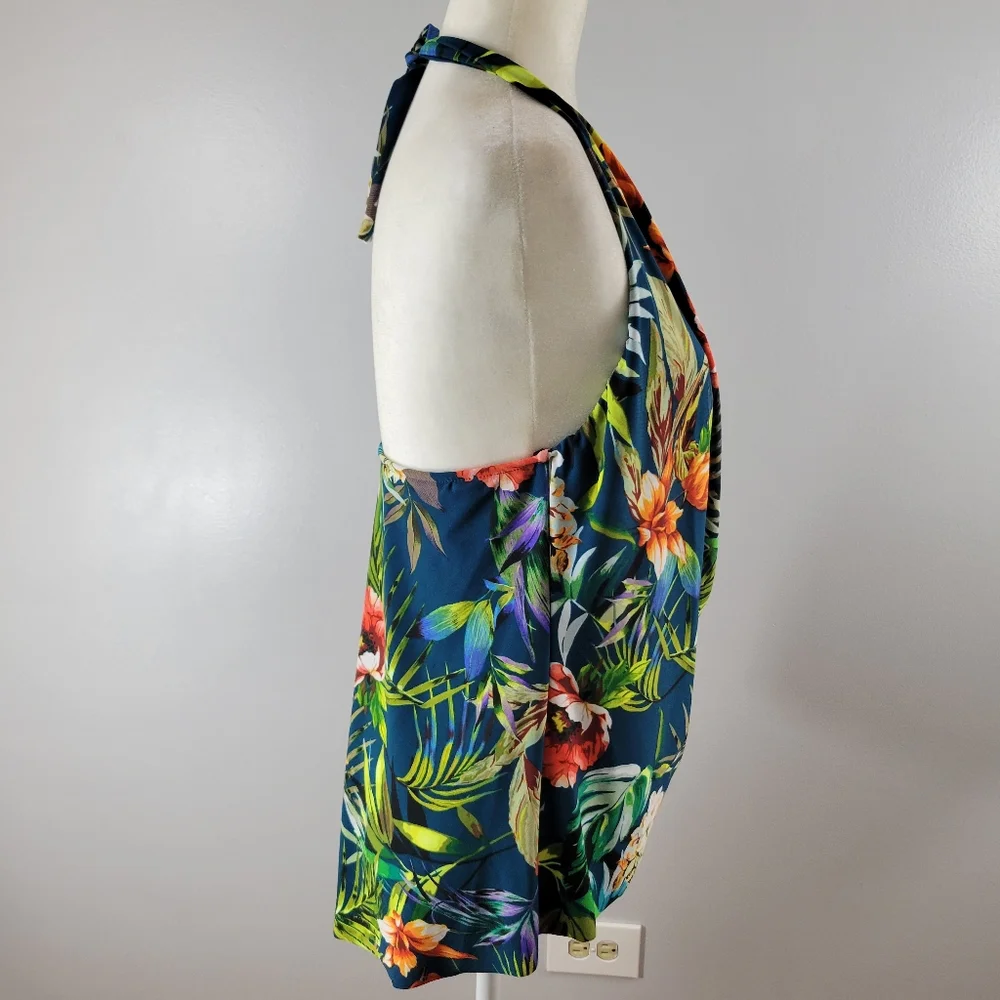 MAGICSUIT Womens Serenity Sophie tropical underwire halter tankini top NEW